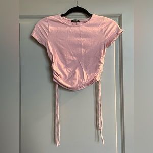 Pink cropped synched top